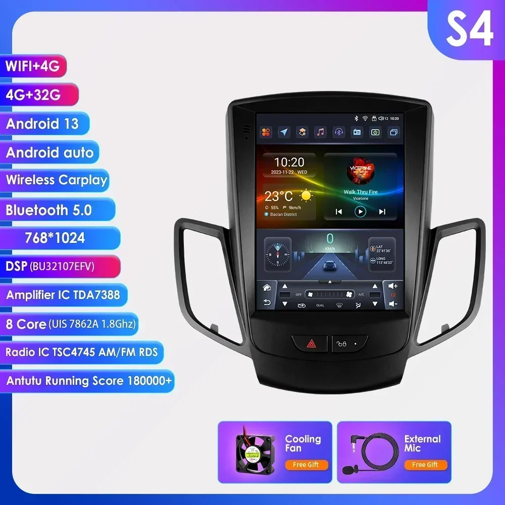 Android Autoradio Voor Ford Fiesta 2009 - 2017 Autoradio Multimedia Video Gps Carplay 9.7 ''Touch Verticale Scherm Speler 7862