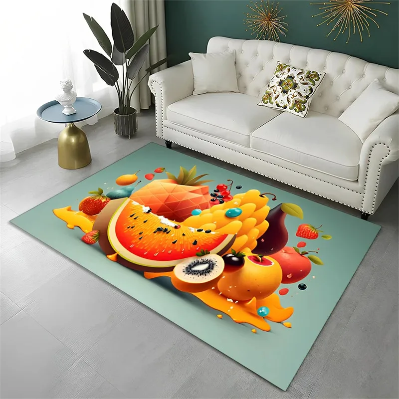 

Cute Fruit Carpet Cartoon Fruits Area Rug for Children Girl Bedroom Bathroom Decor Kitchen Doormat Non-slip Floor Mat Throw Rugs