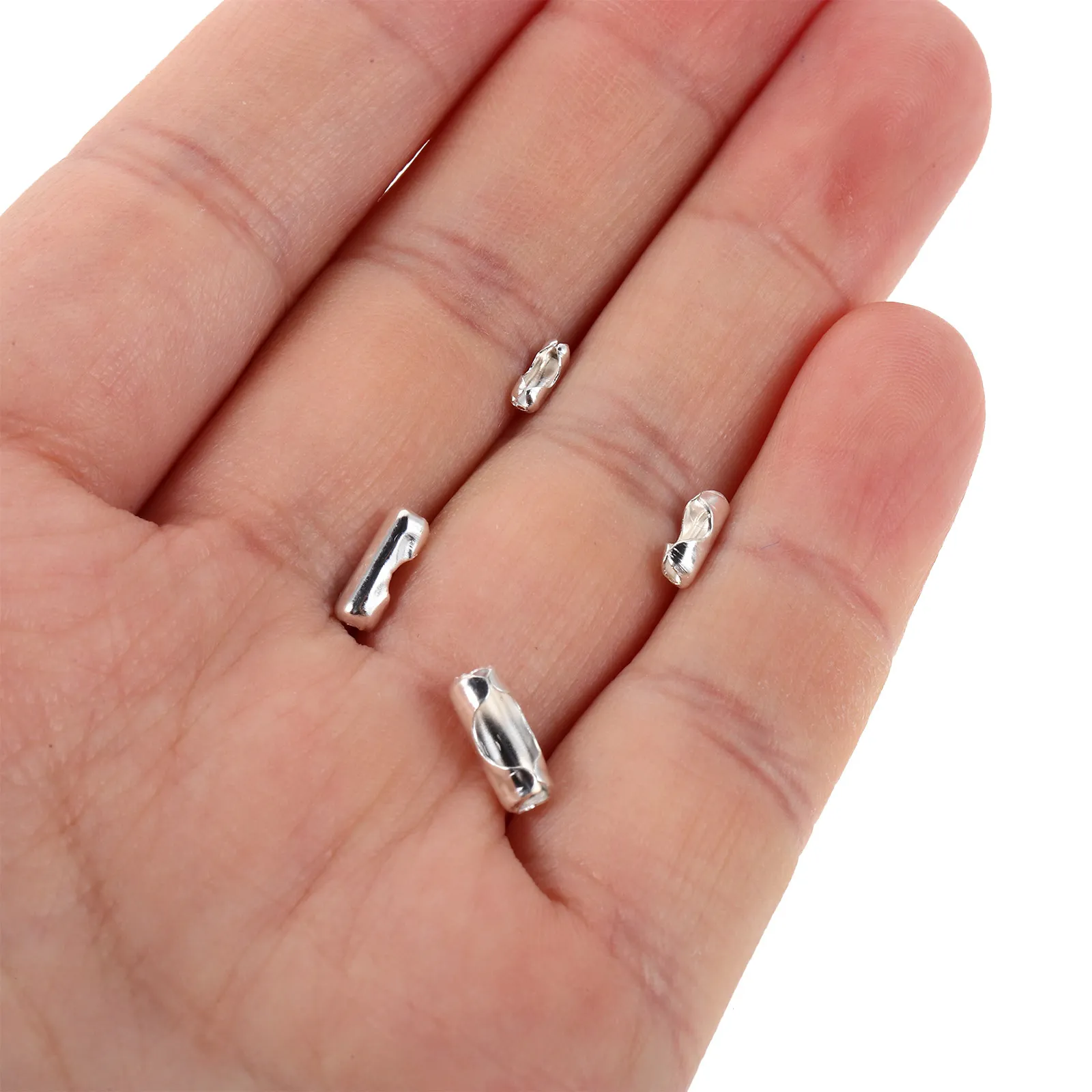 

800 шт. соединителей для шариковых цепочек, застежек 1.5, 2, 2.4, 3.2 мм, металлических соединителей для бусин для изготовления ювелирных изделий, поделок своими руками, брелоков, застежек для адресных бирок для собак