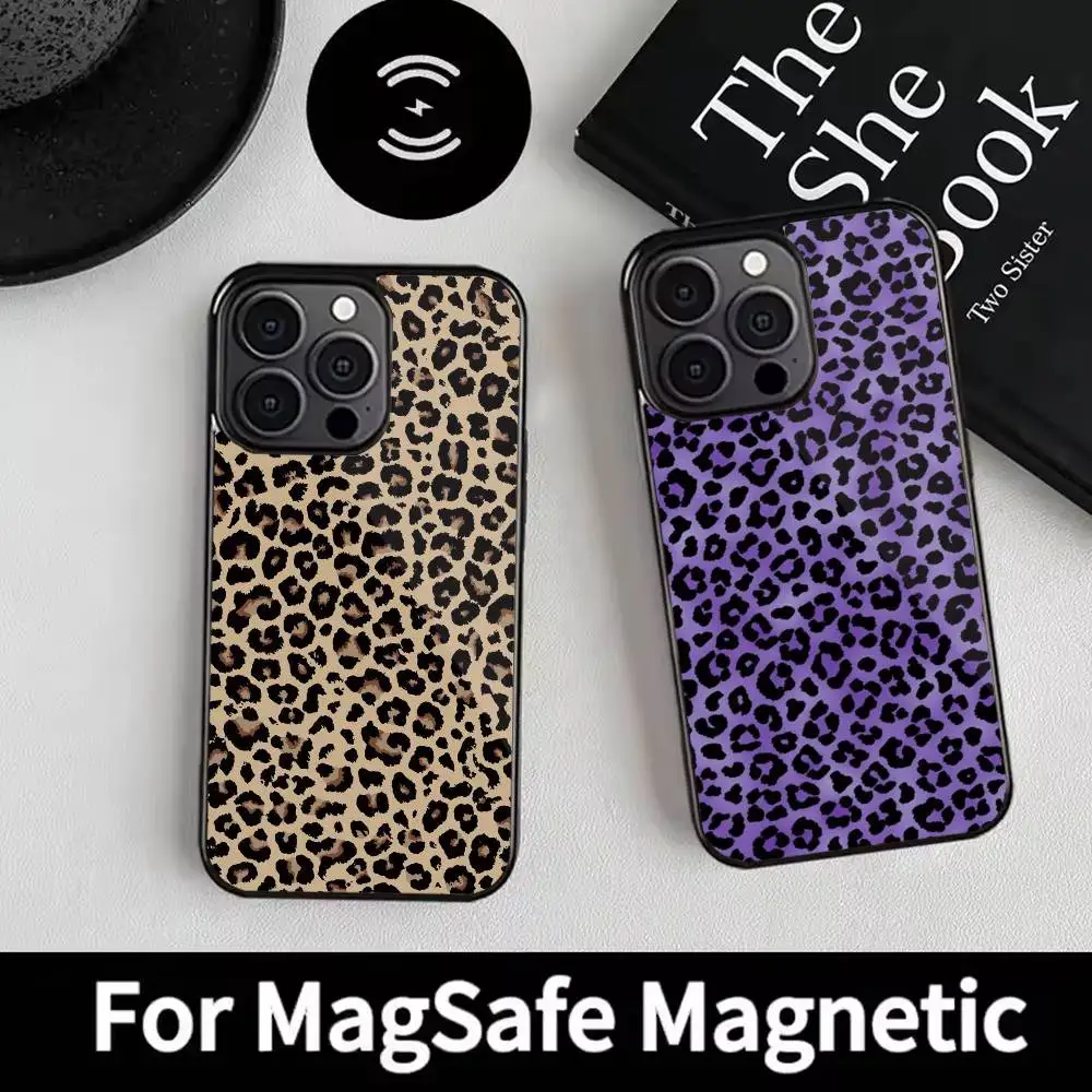 

Fashion Leopard Print Phone Case For iPhone 17,16,15,14,13,12,Plus,Pro,Max for Magsafe Magnetic Wireless Charging