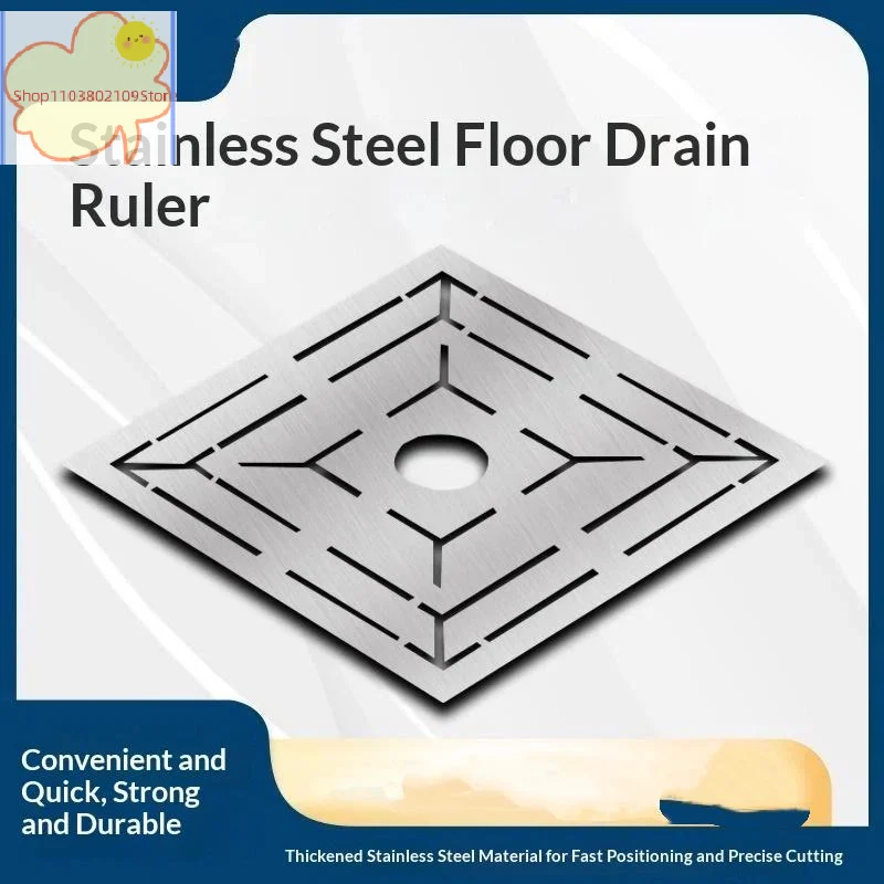 【HT】Floor Drain Ruler Professional Angle Measuring Tool Rust Resistant Portable for Home Construction Tiling DIY Renovation Use