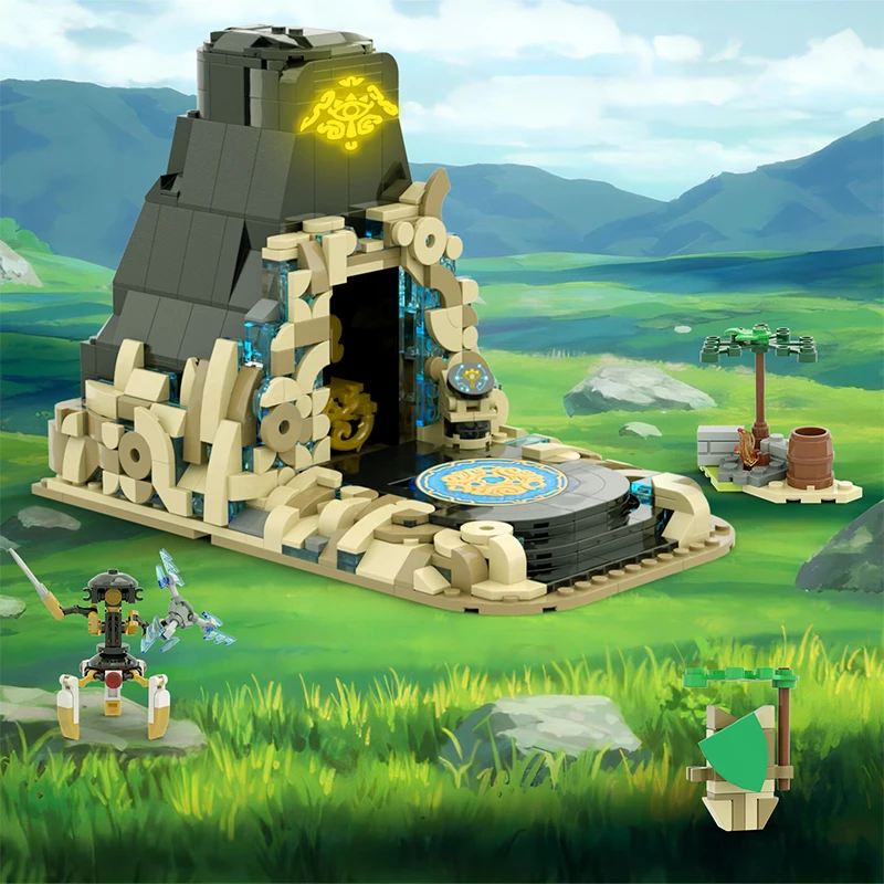 

MOC Game Ancient Castle Tears of the Kingdom Shrine Building Blocks Set Breath of the Wild Palace Brick Idea Toys Children Gifts