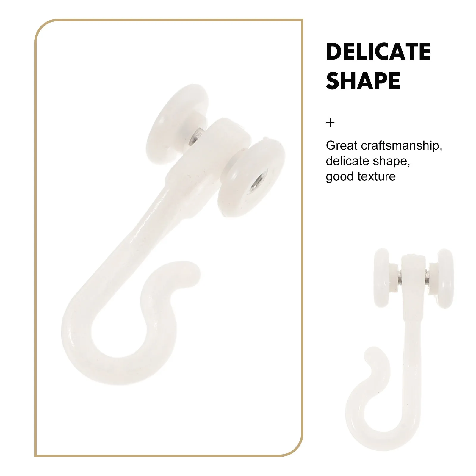 10Pcs Mosquito Net Hooks U-Shaped Track Gliders for Bed Canopy Hanging Rail System Smooth Sliding Ceiling Curtain Roller