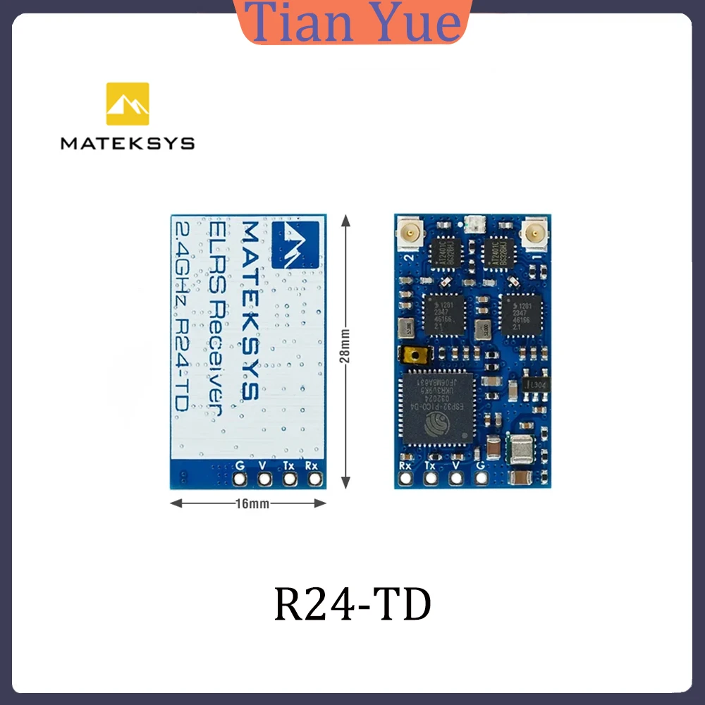 

MATEK R24-TD ExpressLRS 2.4G True Diversity Receiver Long Range Module for RC FPV Drone DIY Parts