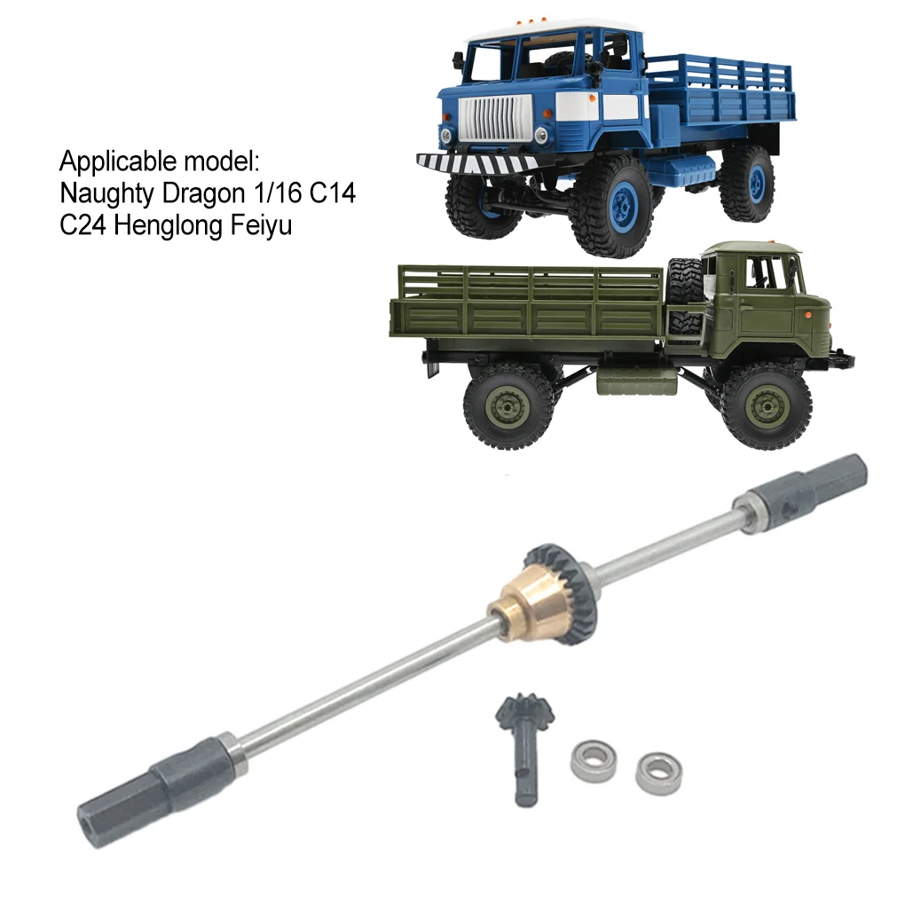 1/16 Mostek przekładniowy przednia środkowa tylna oś do WPL C14 C24 C34 B14 B24 B16 D12 Metalowa oś mechanizmu różnicowego 1/16 RC Car Upgrade Parts