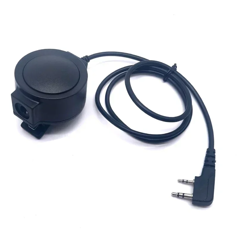 K-324 Big PTT 2Pin Plug for HD01 Z Tactical Bowman Elite II U94 PTT Headphone Throat Mic Headset for Kenwood Baofeng UV-5R Radio