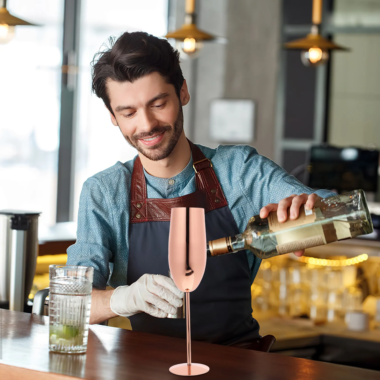 

Stainless Steel Cocktail Goblet Unbreakable Bar Cup Wine Glass Flute Reusable Party Use Stainless Steel Cocktail Flutes