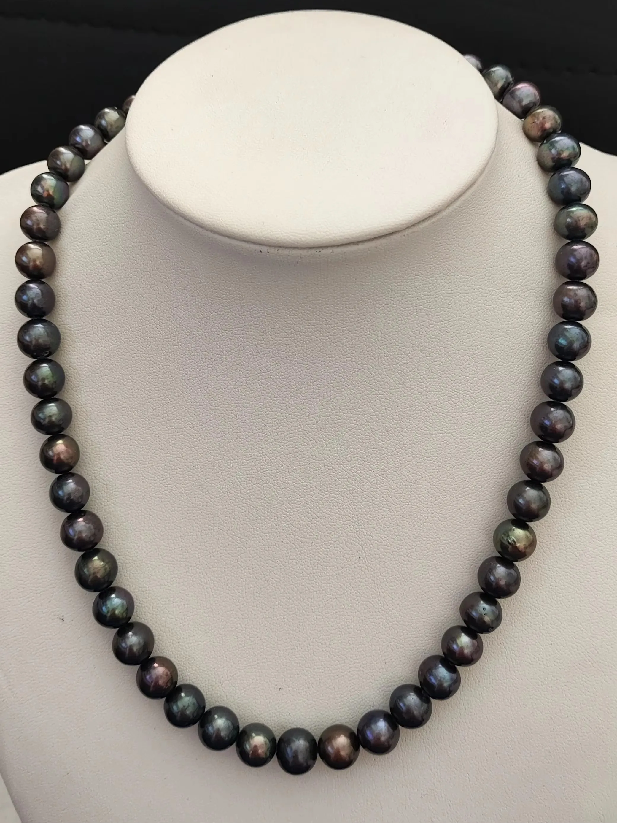 Bestselling necklace AAA 9-10mm natural Tahitian black pearl necklace 18 inch