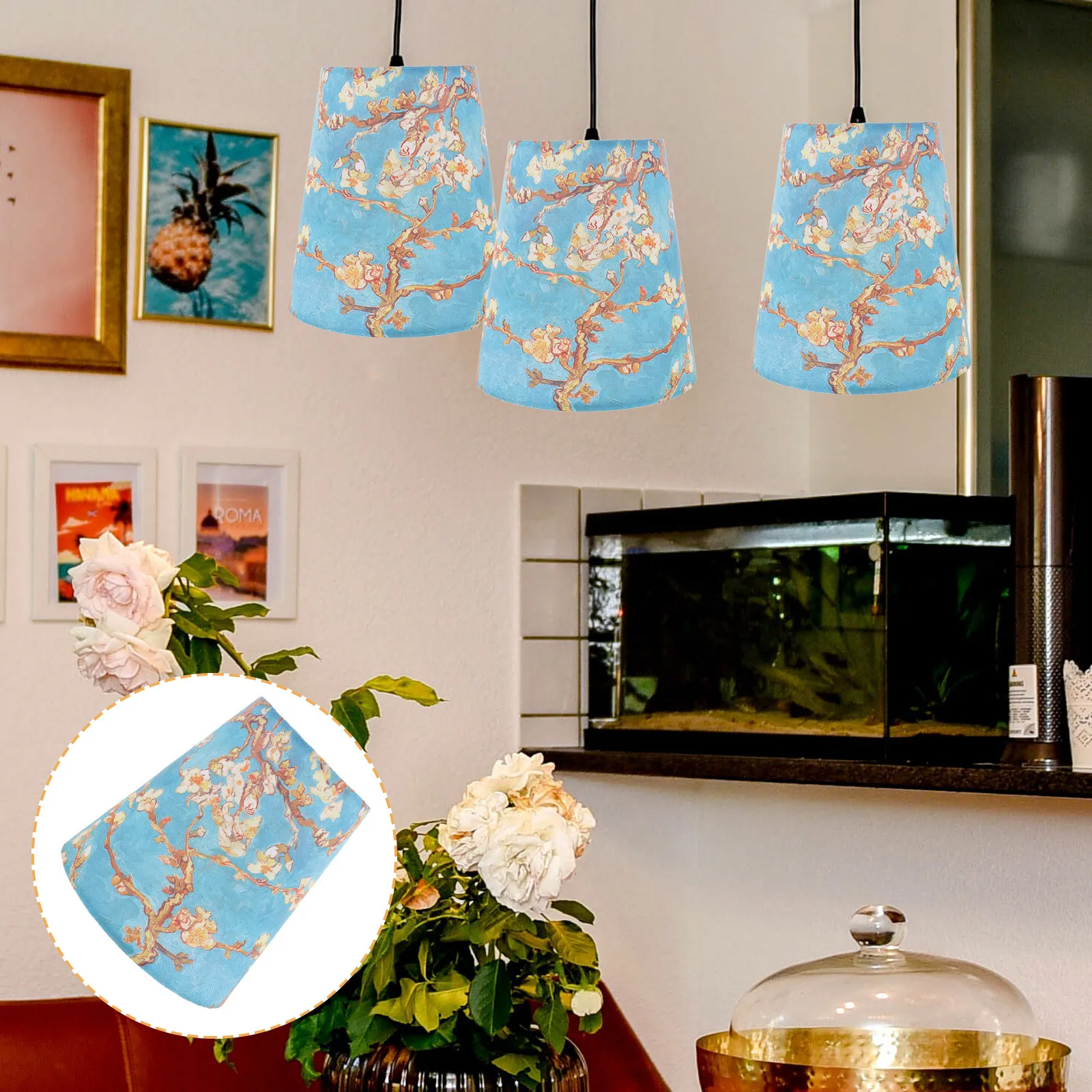 

Retro Style Small Lampshade Cloth Iron Material Bedroom Living Room Study Office Wall Light Cover Vintage Fabric Barrel