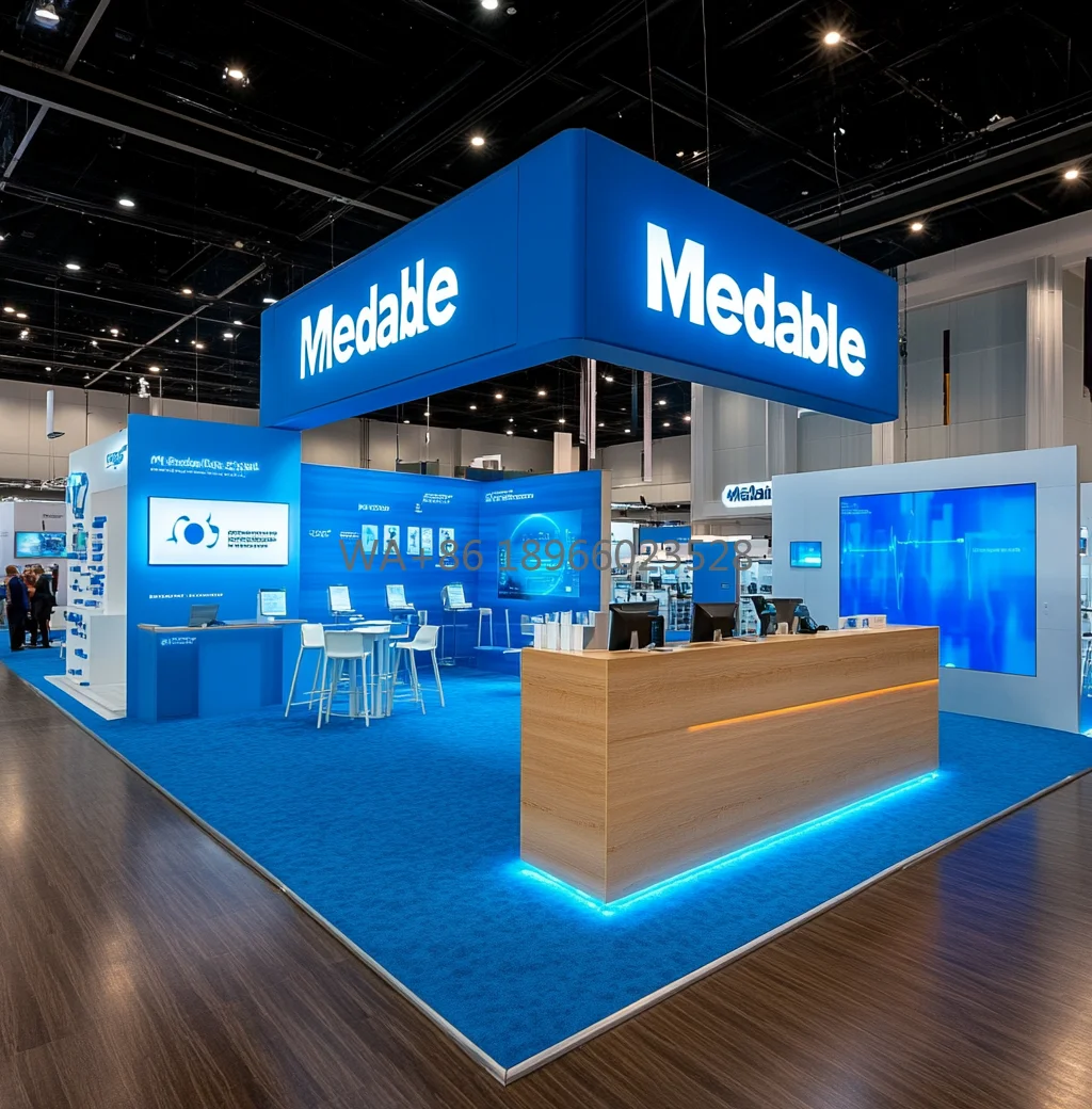 Kundenspezifisches modulares SEG-Display, 30 x 30 Fuß großer, beleuchteter Fair-Ständer für den Tech Expo und Trade Fair Dye-Sublimationsdruck