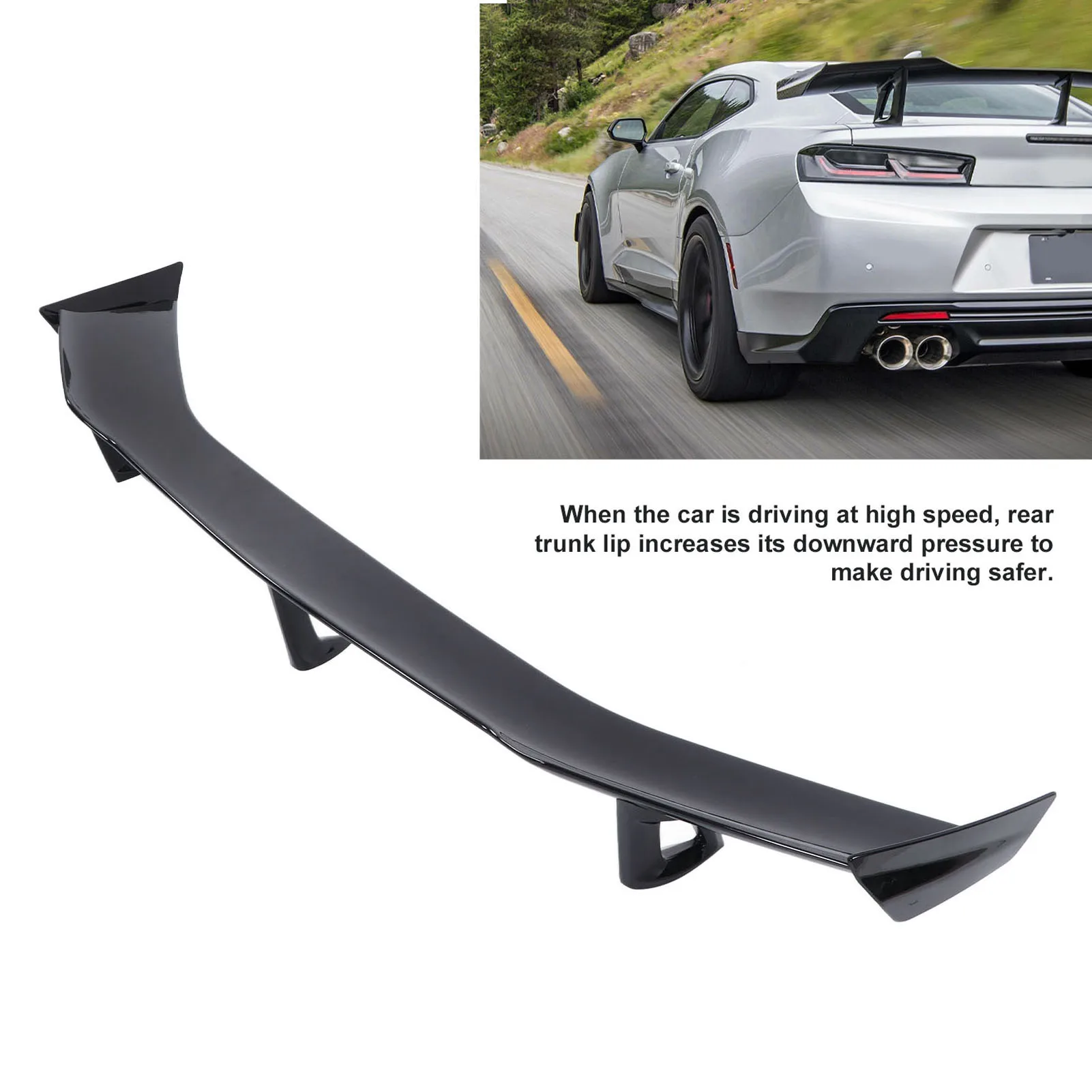 Rear Trunk Spoiler Lips High Strength Anti Fade Trunk Spoiler Wing Gloss Black GT   Resistance for Car Adaptations