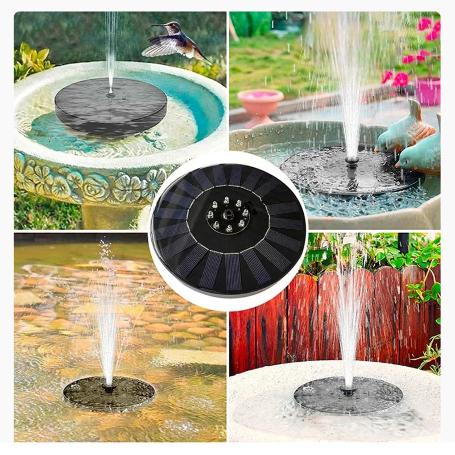 Solar Fountain Pump for Bird Bath, Floating Solar Water Fountain with 4 Nozzles for Pond, Garden, Pool & Outdoor Decor view 6