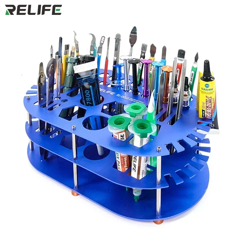 RELIFE RL-001D Storage Box Non-slip Large Capacity Tweezers Screwdriver Storage Box for Mobile Phone Repair Desk Storage Tool