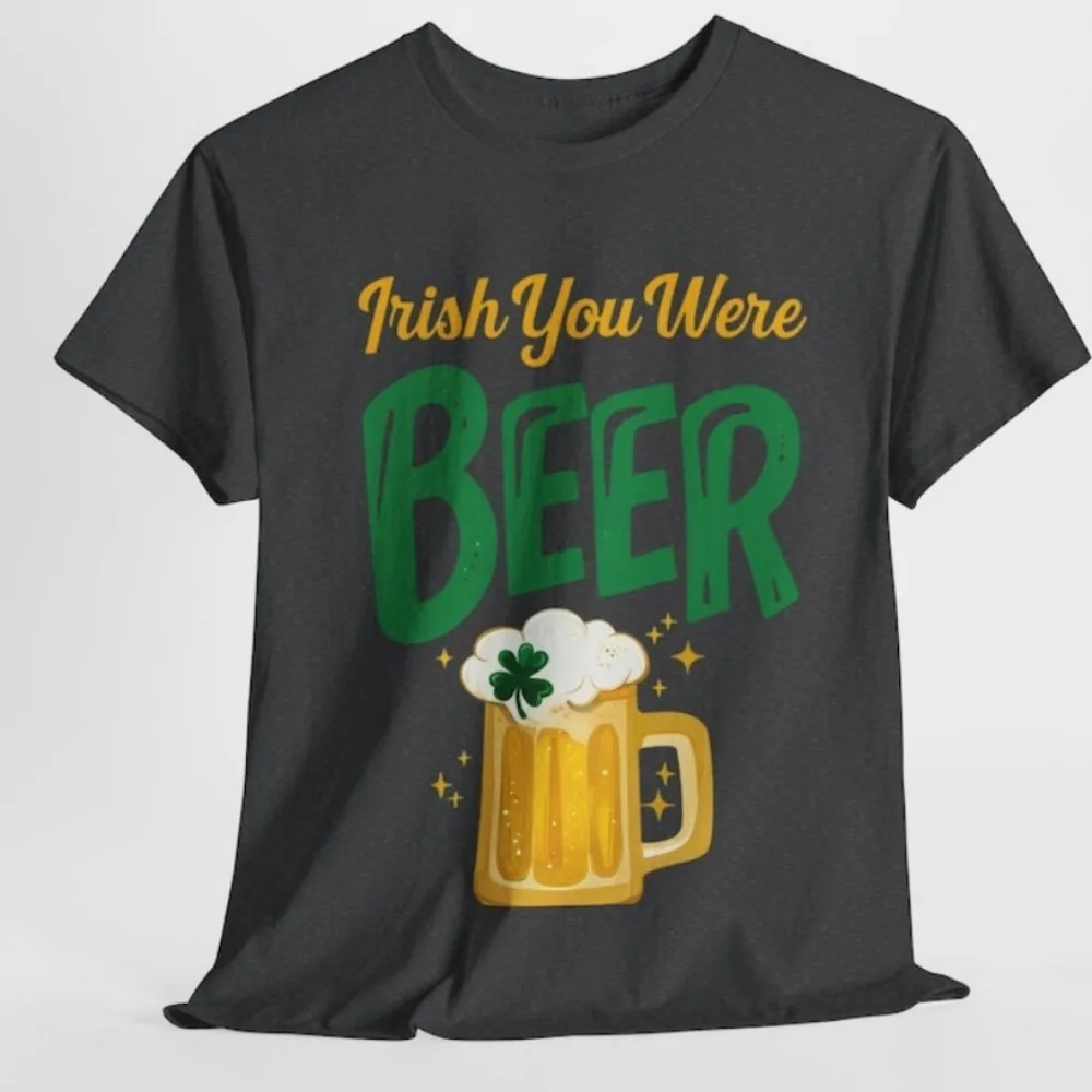 Irish You Were Beer T-shirt For Women Casual Cotton Short Sleeve St Patricks Day Funny Drinking Irish Festival Gift Idea Shirt