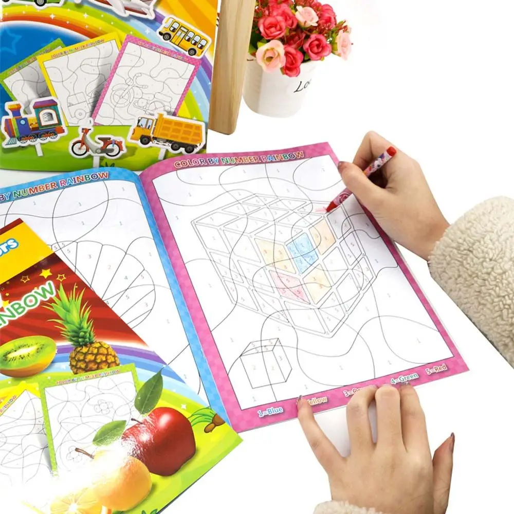 

Baby Educational Study Painting Animals Graphics Painting Exercise Kid Coloring Book Cartoon Drawing Book Magic Doodle Book