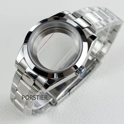 36/39mm NH35 Watch Case Stainless steel Sapphire Glass Transparent Back Cover for Seiko NH35 NH36 movement Datejust Oyster Strap