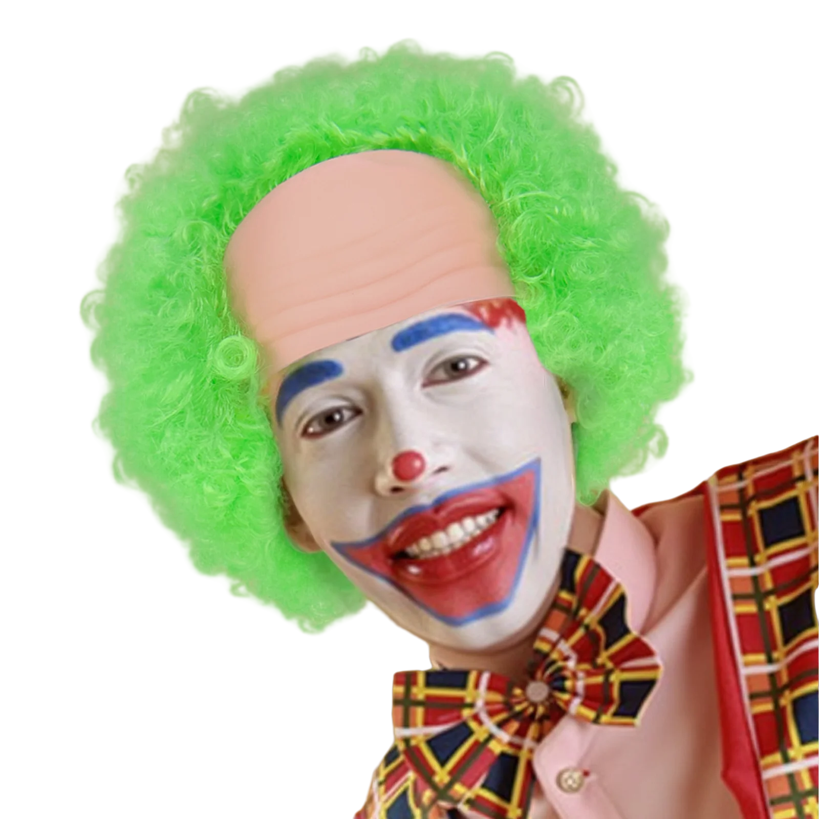 Peruka Afro Klauna Bez Włosów Unisex Horror, Oddychająca Peruka z Włókna Syntetycznego Bez Kaptura na Halloween i Cosplay