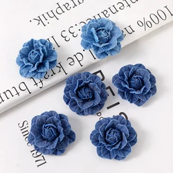 2/5Pcs Denim Fabric Artificial Flower Clothes Hats Dress Decoration Home Wedding Room Craft Decor DIY Hair Accessories Supplies