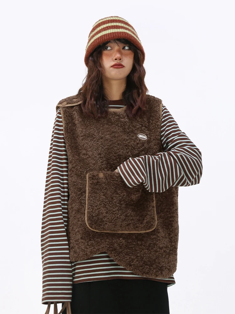 

Оригинальный дизайн, зимний женский жилет из искусственного меха, нестандартный подол с лепестками, экологически чистый теплый верхний костюм из полиэфирной ткани