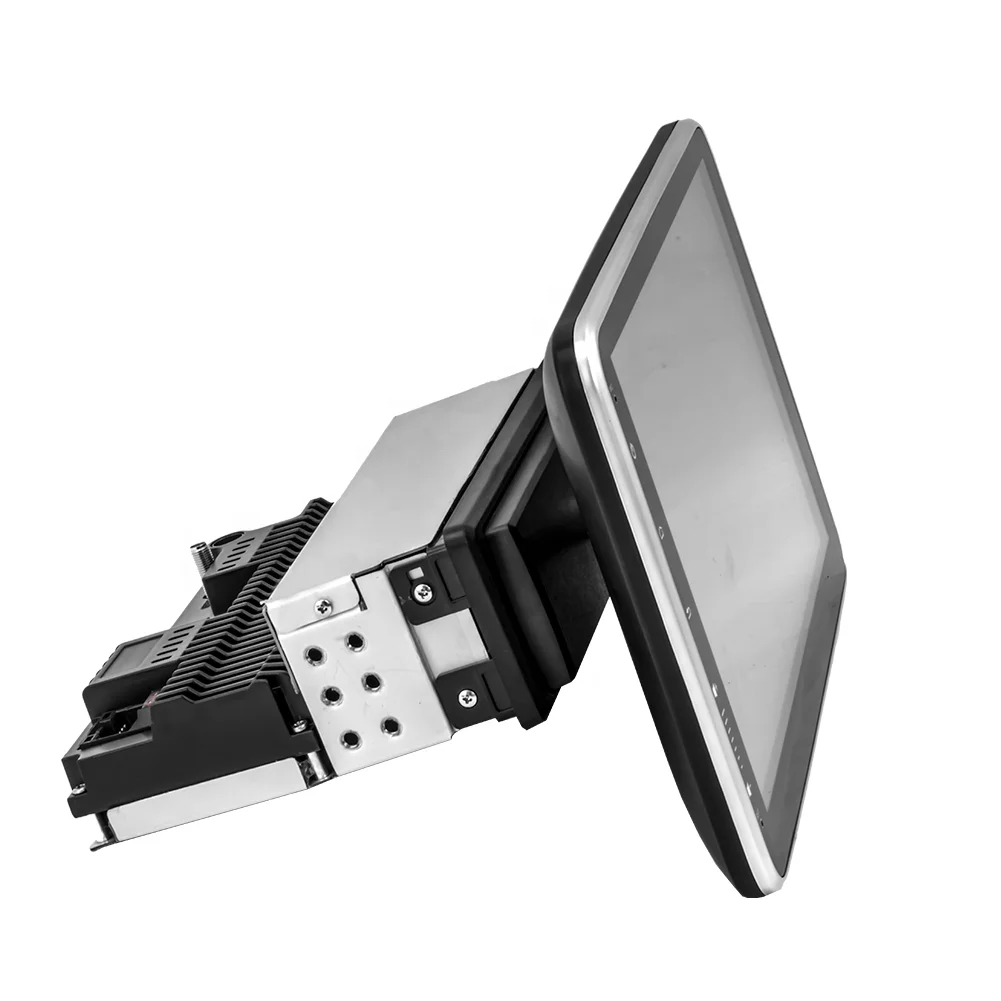 Single Din 1 Din 10 inch Android car video DVD player with adjustable 90 degree global positioning system navigation car audio r