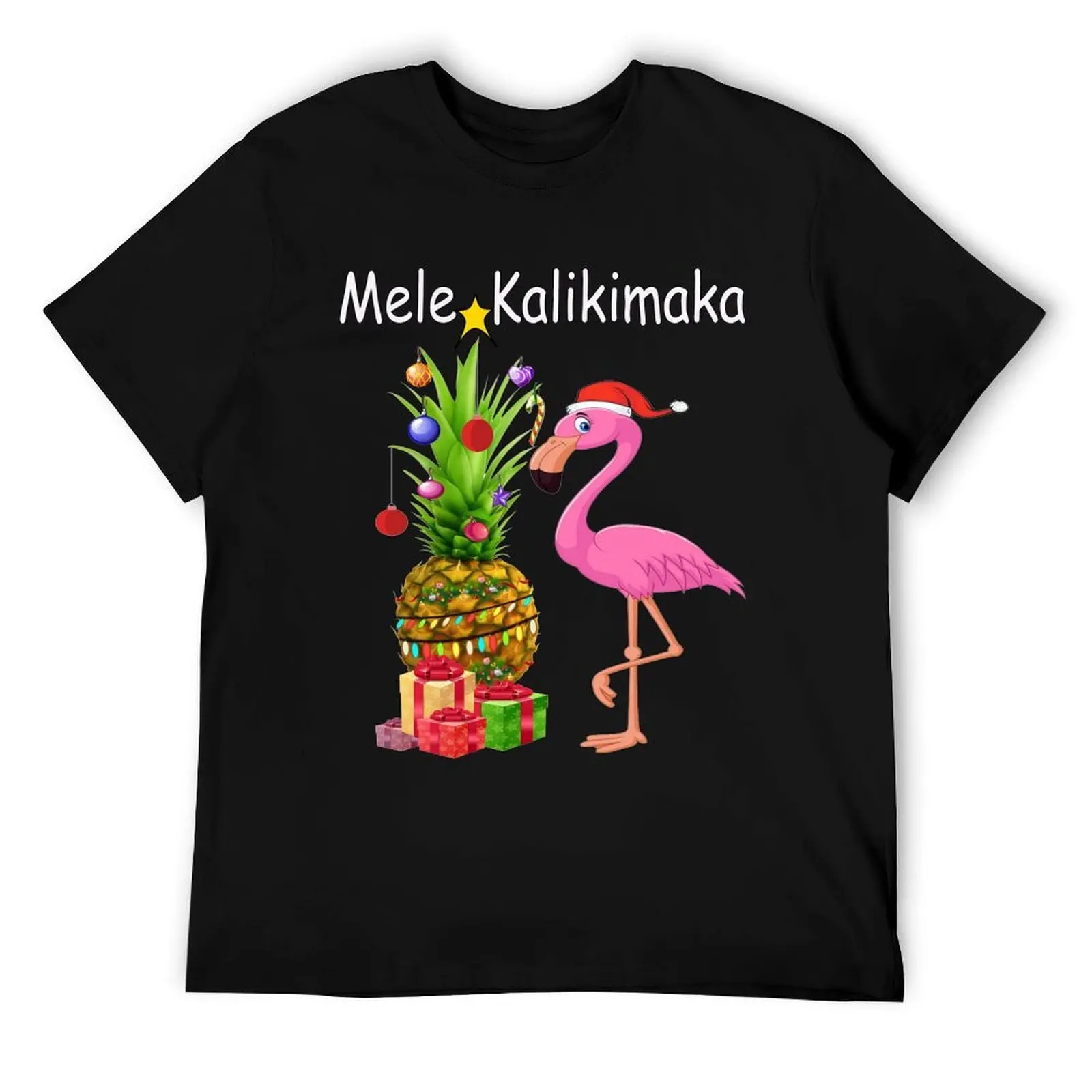 

Mele Kalikimaka Flamingo Decorate Pineapple Christmas Hawaiian Hawaii T-Shirt t shirts for man graphic tees T-Shirt