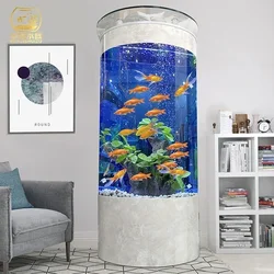 YY Aquarium Cylindrical Vertical Household Floor Large Ecological Change Water