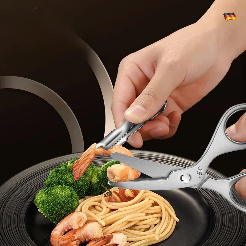 Stainless steel kitchen scissors household multifunctional food scissors detachable food supplement scissors