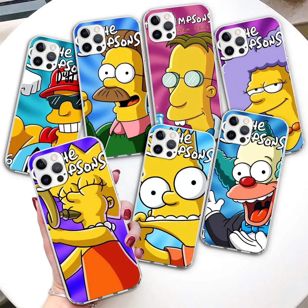 The Simpson Homer Case for Apple iPhone 11 15 Plus 13 12 Mini 7 8 X XS XR 14 Pro Max Transparent Silicone Mobile Phone Bag Cover