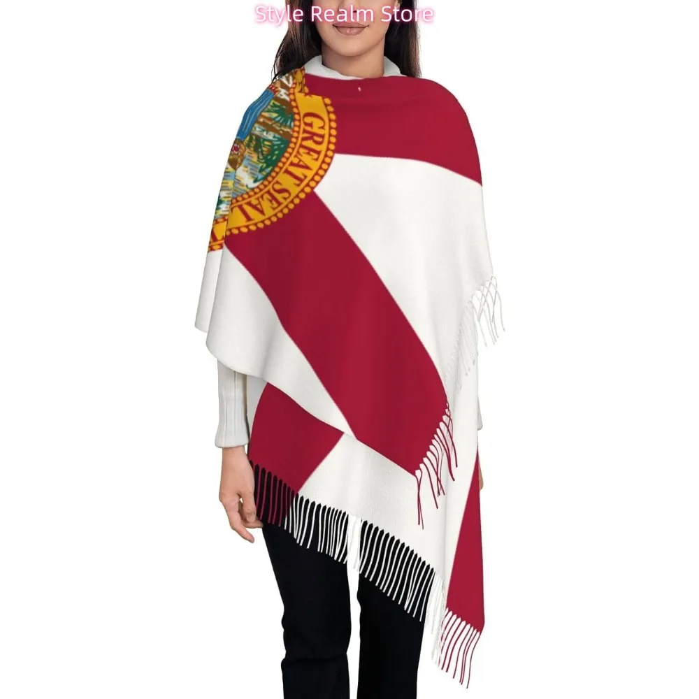 

Flag Of Florida Print Polyester Scarf Breathable Fashion Accessory For Travel And Everyday Wear