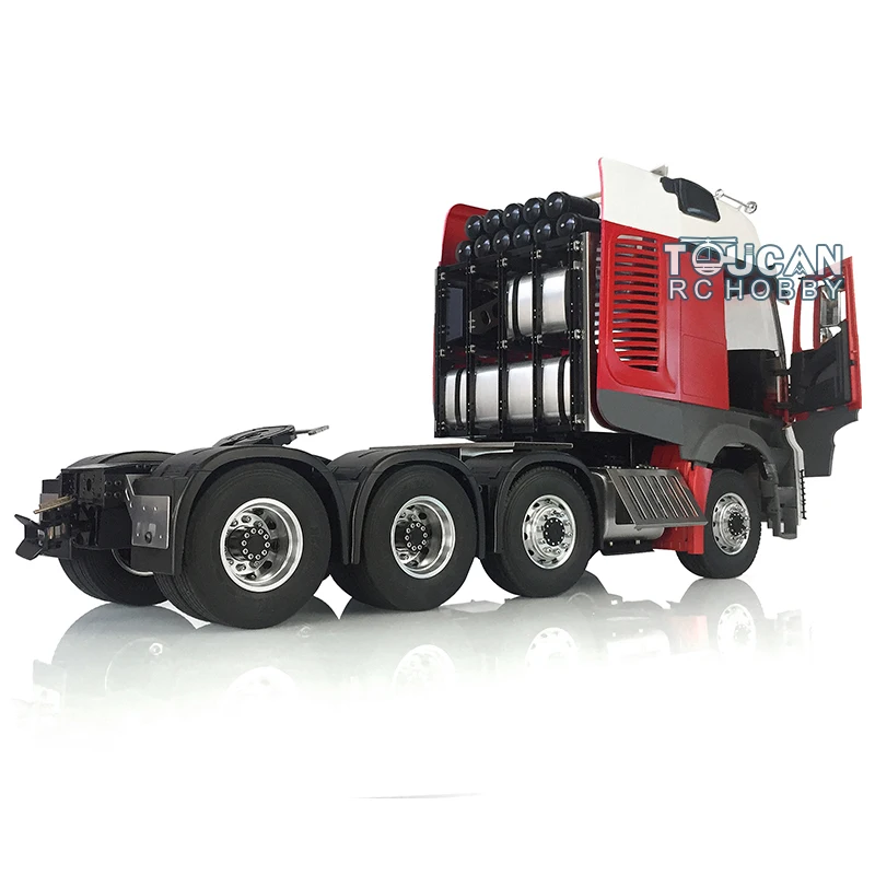 1/14 LESU 8*8 RC 3 Speed Metal Chassis Highline Tractor Truck Model W/ Equipment Rack Motor Servo DIY RC Painting Cabin Car