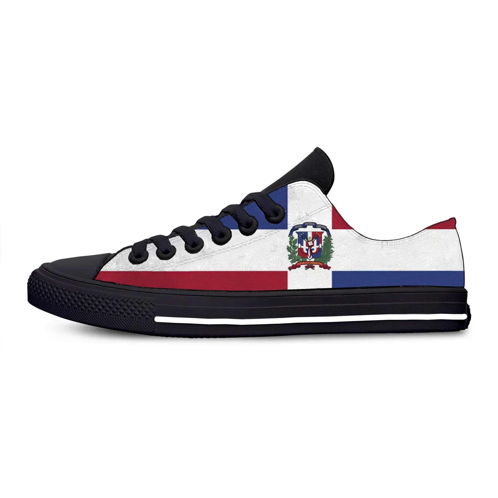 Hot Dominican Republic Flag Patriotic Fashion Novelty Low Top Lightweight Casual Shoes Breathable Men Women Sneakers Board Shoes