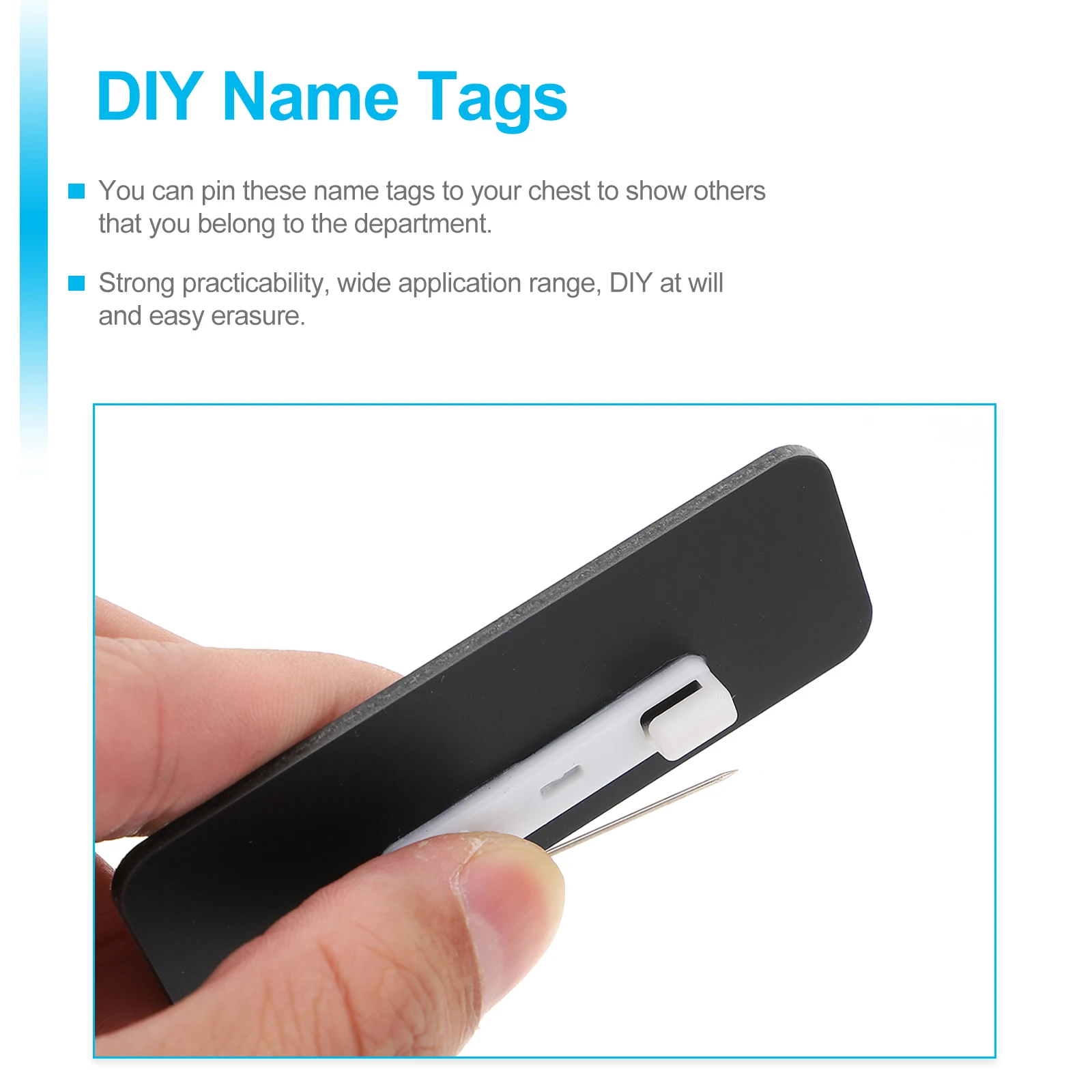 

3Pcs PVC Name Tags Blank DIY Name Badges for School Office Use Employee Id Work Permit Identification Identity Tags