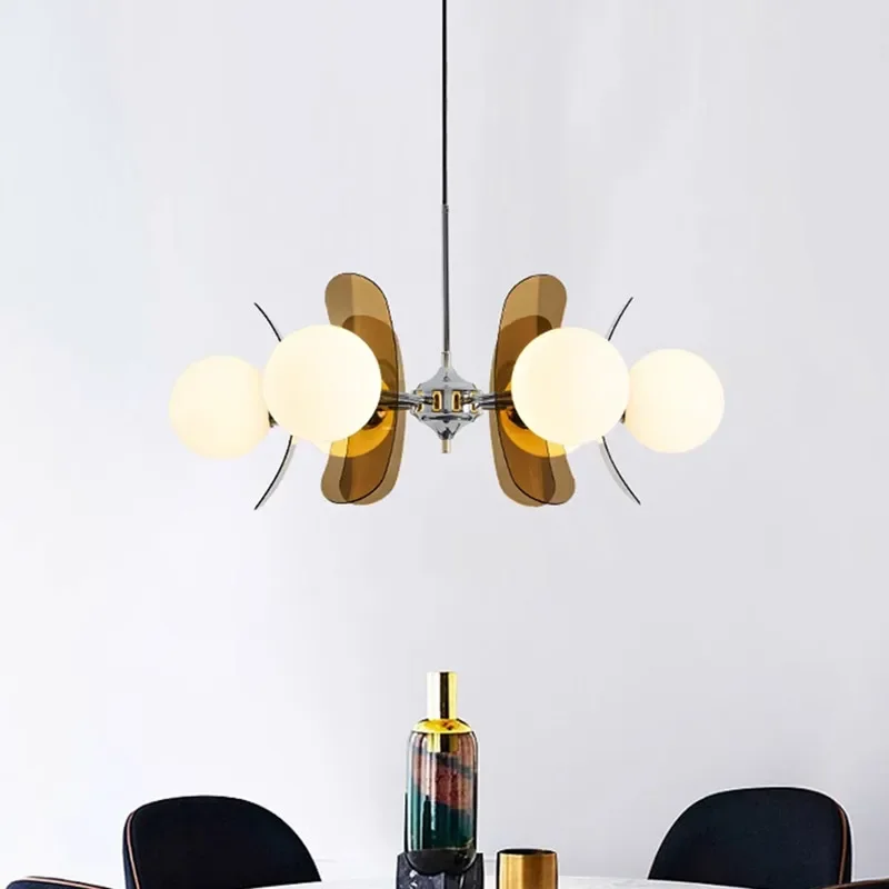 

2025 Tayla Indoor Chandelier Middle Ancient Bauhaus Acrylic Designer Glass Ball Light Living Room Restaurant Led Dining Table Li