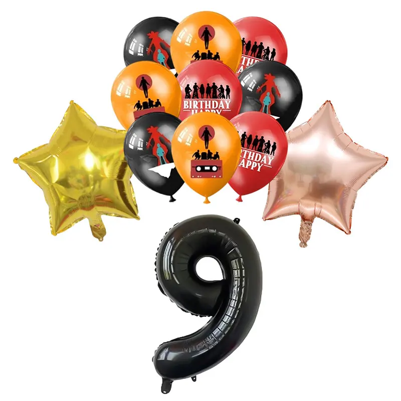 Stranger-Themen-Geburtstagsdekoration Horrorfilm-Geschirr Tasse Teller Tischdecke Luftballons Banner Geschenktüte Snackbox Partyzubehör – Detail 30