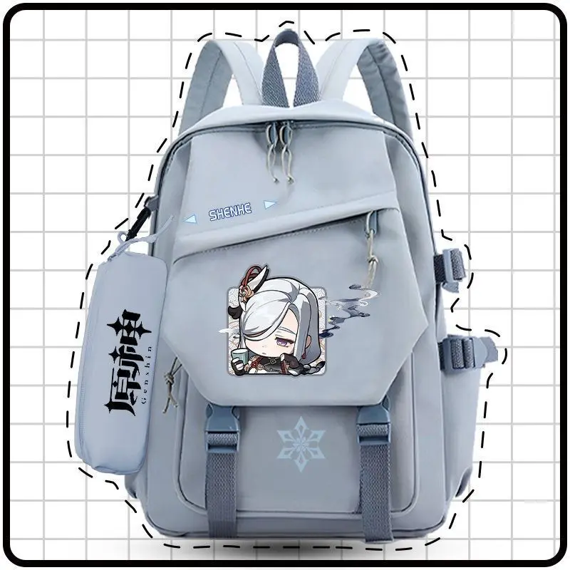 Genshin Impact Merchandise Cartoon Anime Backpack Primary And Middle Students, Large Capacity Lightweight School Bag For Grades