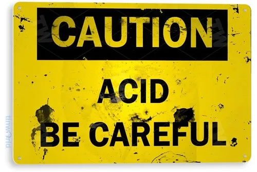 TIN SIGN Caution  Acid, Warning, Shop, Garage, Rustic, Distressed, Decor, A277 --Tin Sign