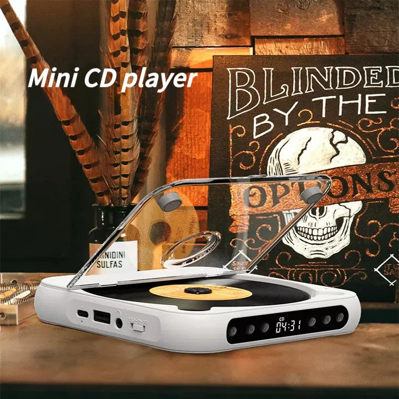 

Портативный Hi-Fi CD-плеер с сенсорным экраном, ультратонким диском, музыкальный портативный плеер, подходящий для студенческих путешествий, домашнего офиса.