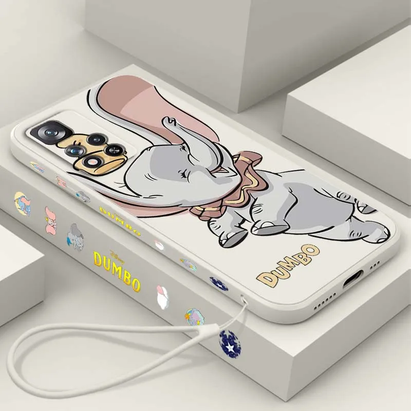 

Disney Dumbo Anime For Xiaomi Redmi Note 14 13 13R 12 12R 11 11E 11T 11S Pro Plus 5G Liquid Left Rope Phone Case