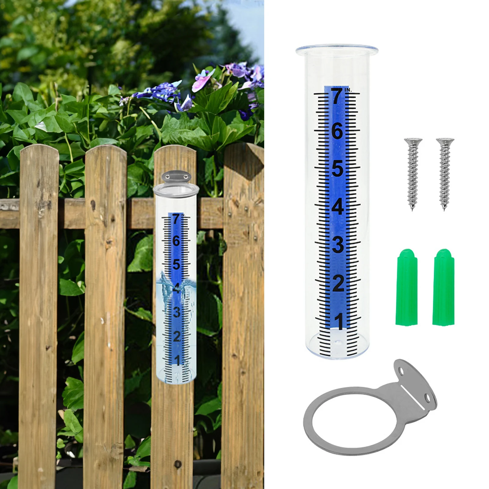 

Outdoor Plastic Rain Gauge Precision Weather Resistant Measuring Tool For Garden And Agriculture Use