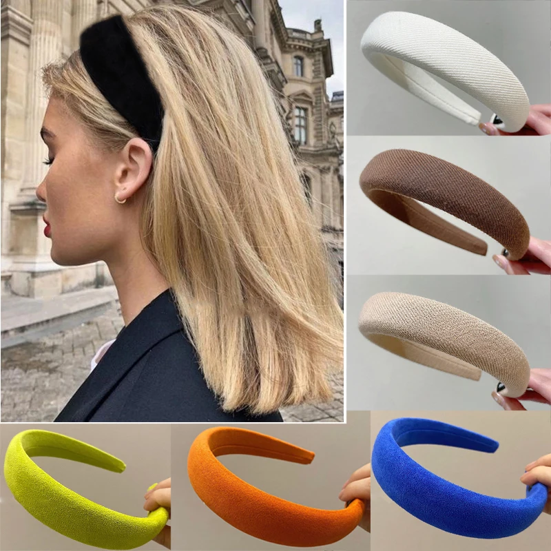 

New Wide Hair Bands for Women Solid Hair Hoop Fashion Soft Elastic Headband Thicken Hairband Vintage Headwear Hair Accessories
