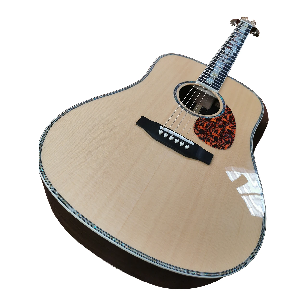 41 inch D barrel full solid wood real abalone inlaid acoustic wood guitar