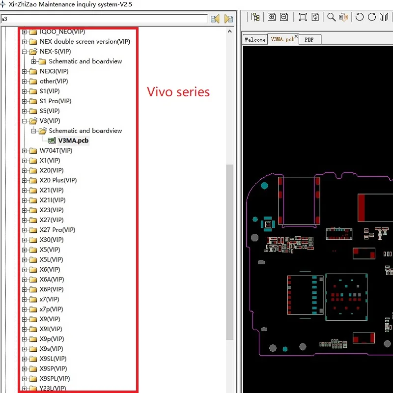 MasterXu XZZ XZM XinZhiZao Online Account VIP Code For Vivo V3 X20 X30 Y7 Repair  Schematic Boardview Bitmap