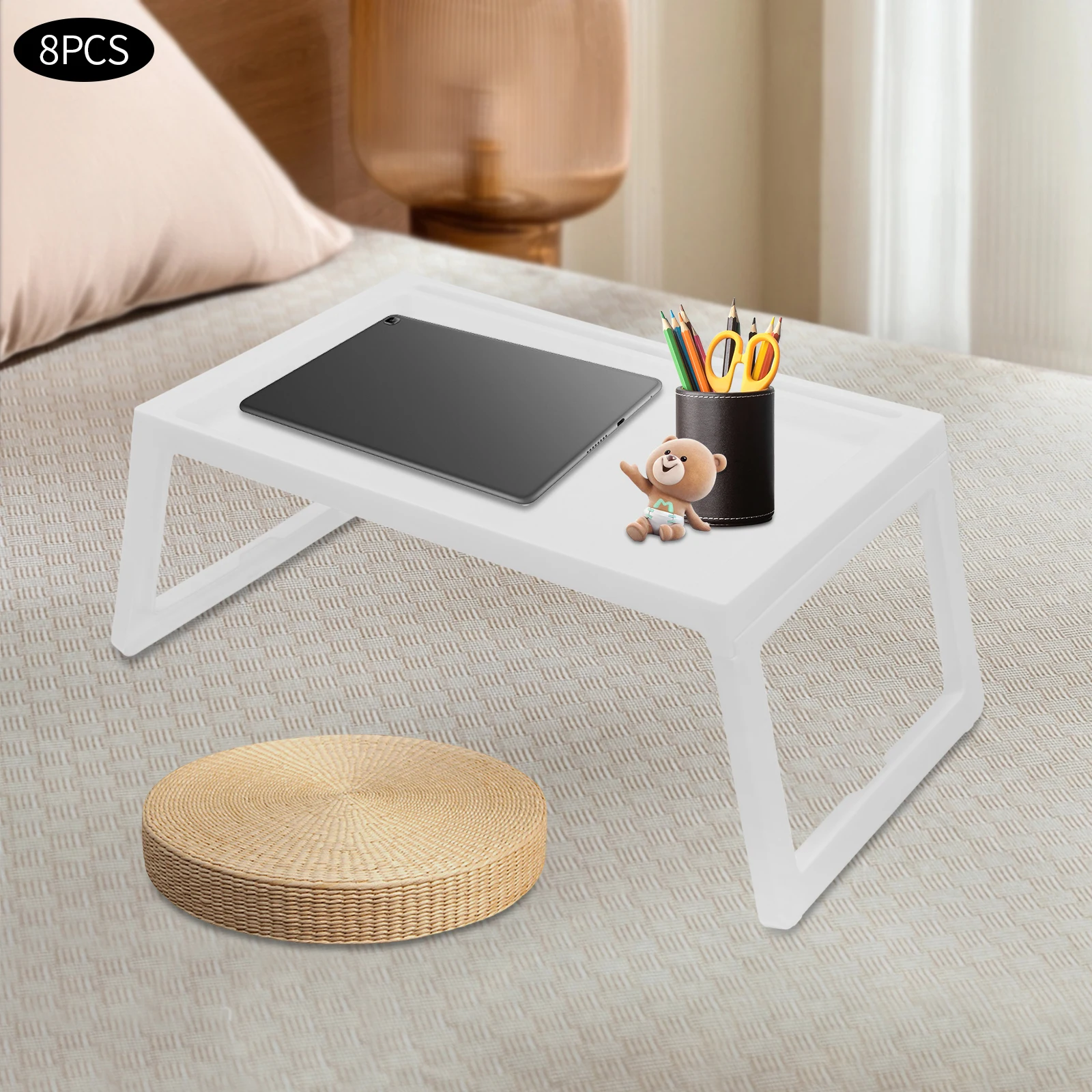 8PCS Folding Laptop Desk for Bed Sofa Laptop Bed Tray Table Desk Portable Lap Desk Portable Study Table 25.6*14*10.6in