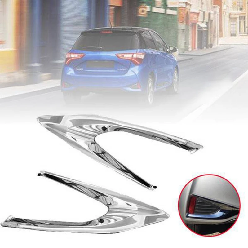 Car Rear Fog Lamp Shade Decorative Fog Lamp Frame Sticker Accessories For Toyota Yaris Cross VITZ 2018 2019