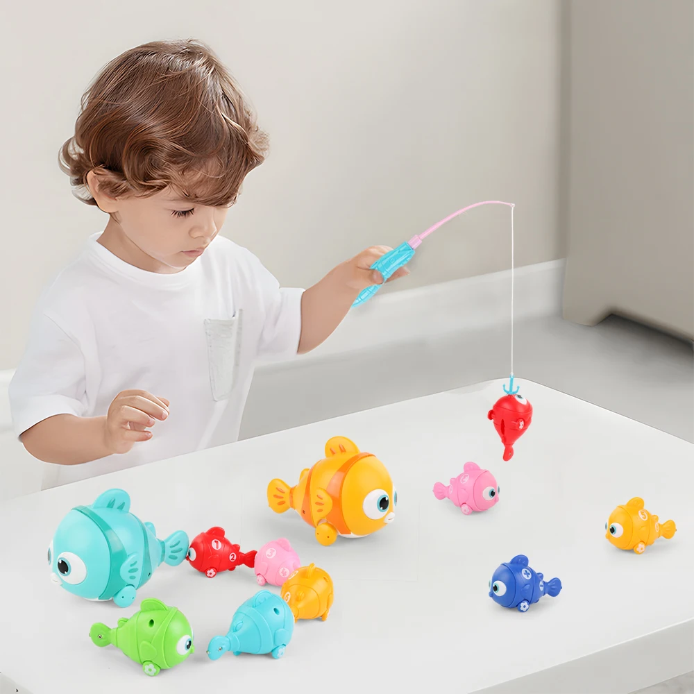 Interaktywne zabawki edukacyjne Montessori, gra dla dzieci z wędką Rozświetlona magnetyczna wędka Zabawa Chodzenie dla chłopców i dziewczynek w wieku 3+ lat