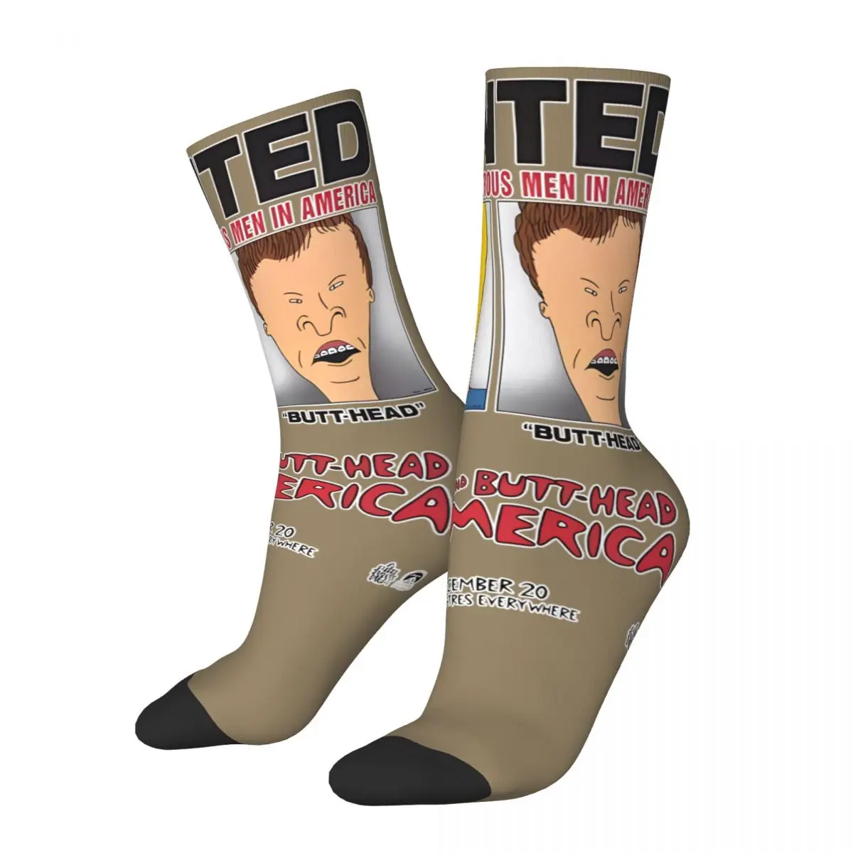 Beavis And Butthead POLYESTER Unisex Windproof 3D Print Happy Socks