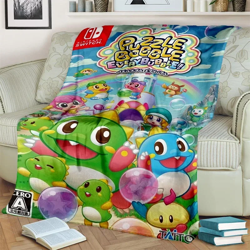 Bubble Bobble Cartoon Game Gamer 3D Blanket,Soft Throw Blanket for Home Bedroom Bed Sofa Picnic Travel Office Cover Blanket Kids