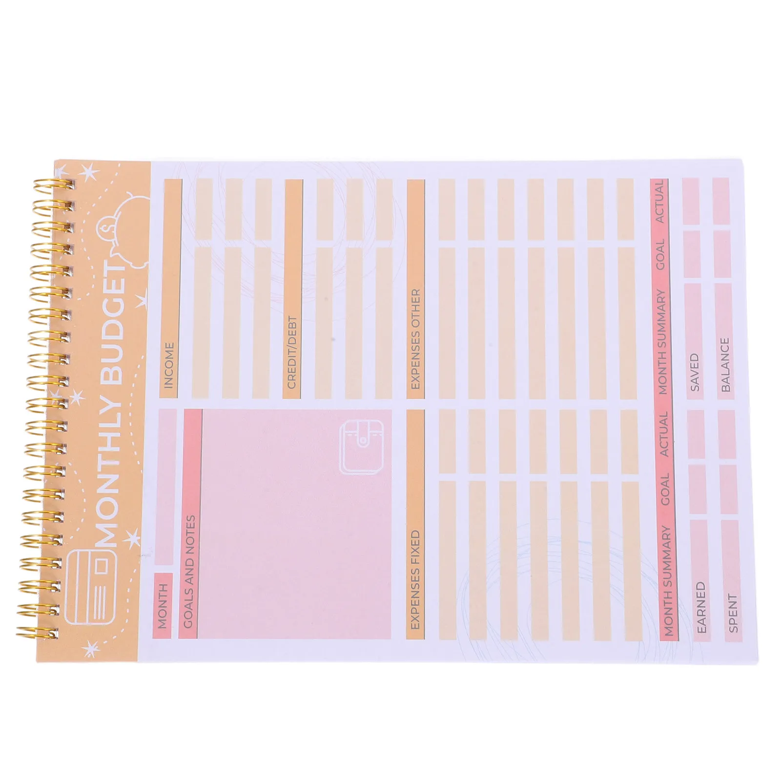 Monthly Budget Organizer Expense Tracker Notebook Spiral Bound Planner Financial Notepad Goal Journal Spending