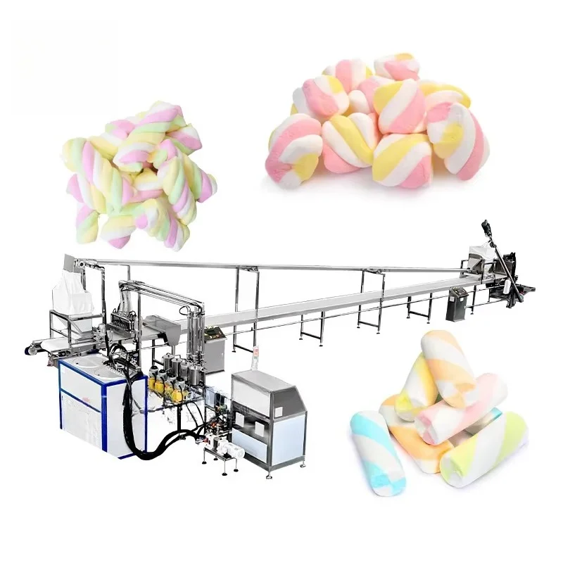 Ice Cream Type Automatic Filling Marshmallow Candy Confectionery Making Machines Extruding Production Line Customized
