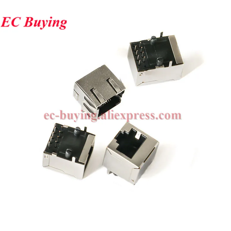1Pc-5Pcs RJ45 Socket 8P8C 59 Network Modular Plug Connector Mounting Ethernet Network Cable Adapter Data Transfer LED Lamp Rj-45